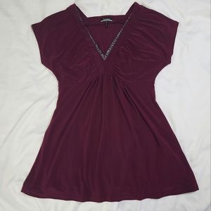 b. street V-Neck Tunic in Sangria, *can be worn as a sexy mini dress. Sz: XS